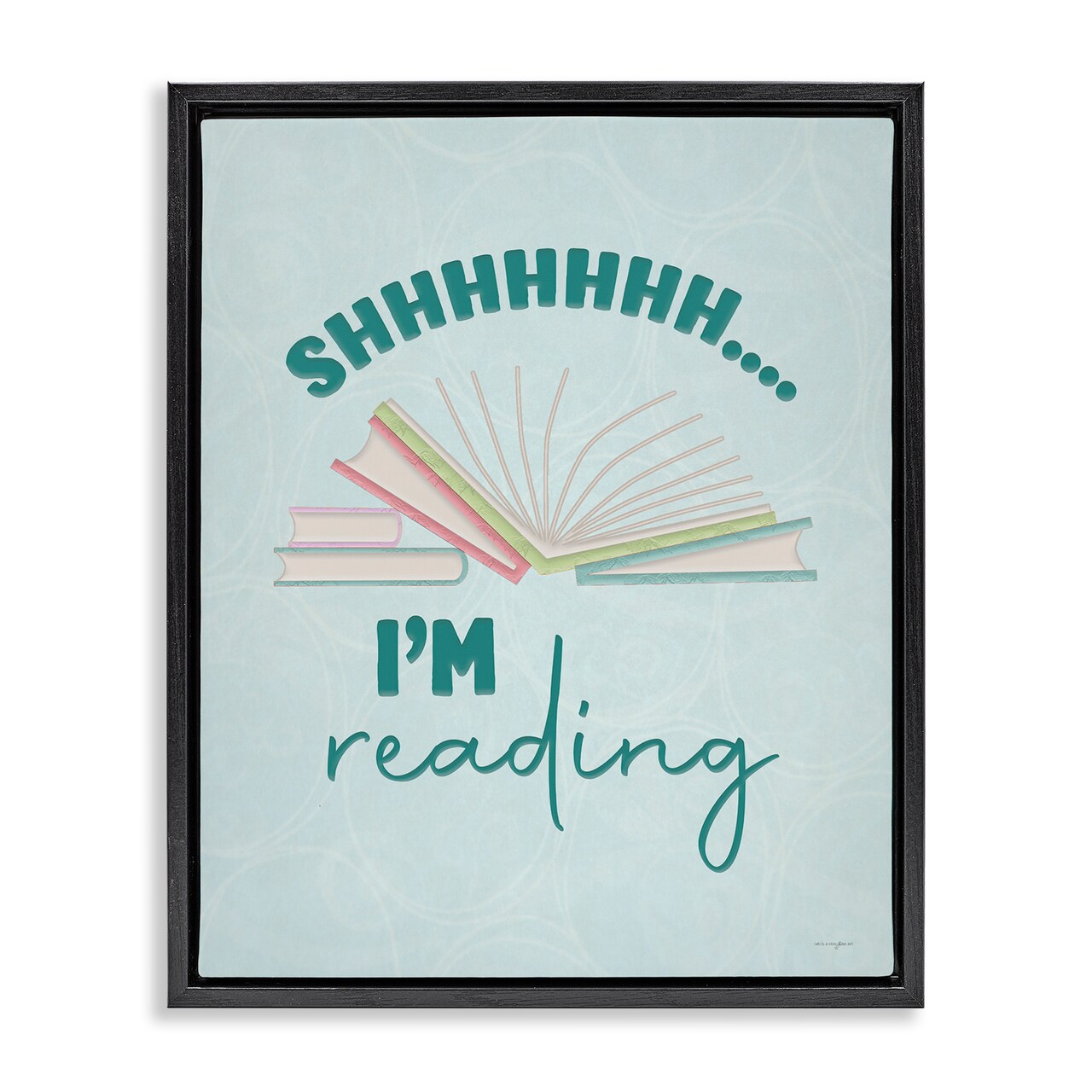 Stupell Industries Shhh I'm Reading Floating Frame, design by Seven Trees Design